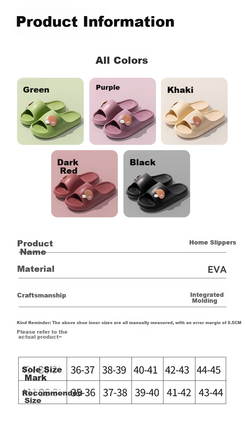 YUZHAOLIN EVA Cartoon Couple Home Bathroom Shower Slippers Unisex Cool Sandals 3