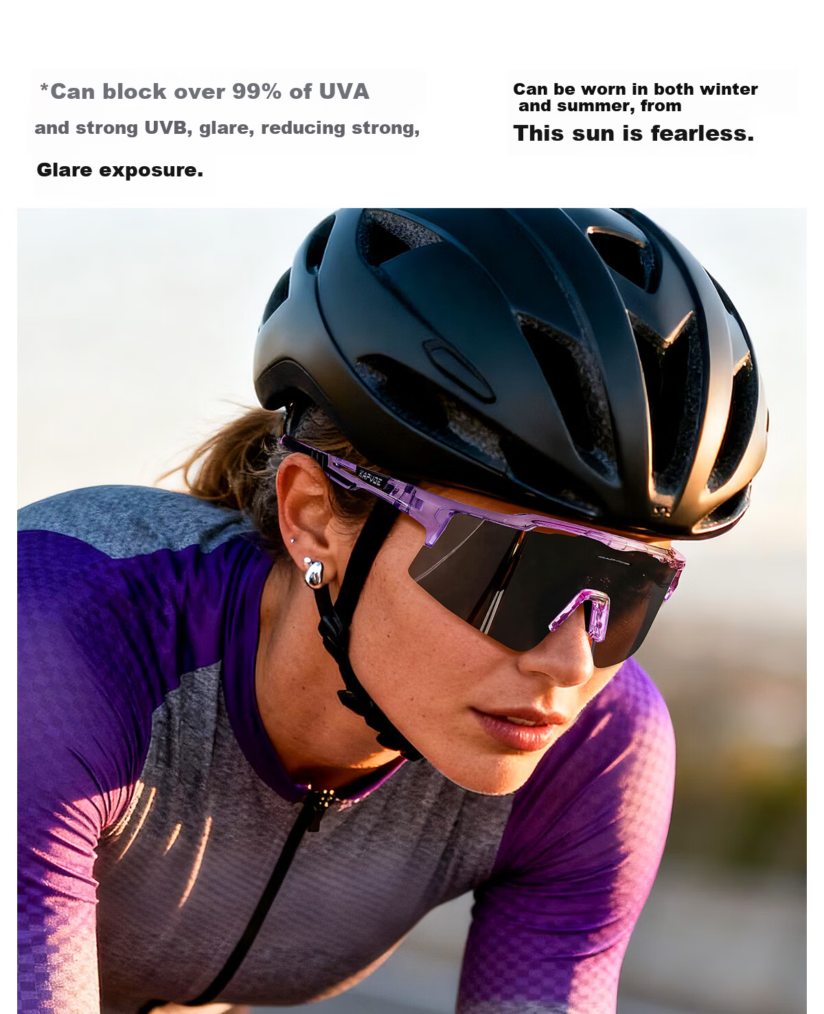 KAPVOE Warrior Anti-Fog Cycling Glasses Photochromic Day-Night Dual-Use Windproof Sandproof Sports Professional Mountain Road Bike 15