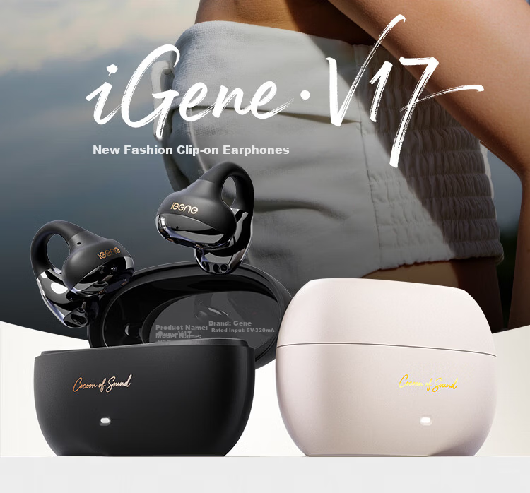 Jiyin [Slight In-Ear Sports Ear Clip] Bluetooth 6.0 Ear Clip Open-Style Running Music Gaming Noise-Cancelling Long Battery Life Bone Conduction Concept Wireless Ear Hook V17 4