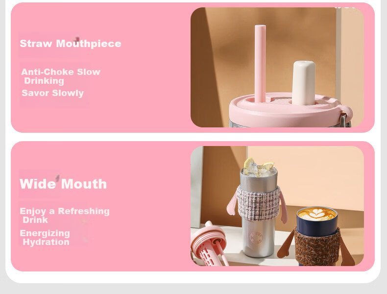 BEDDYBEAR Glowing Insulated Water Bottle for Women High-Value Portable Straw Cup Coffee Tea Student Cup 580ML Galaxy 4