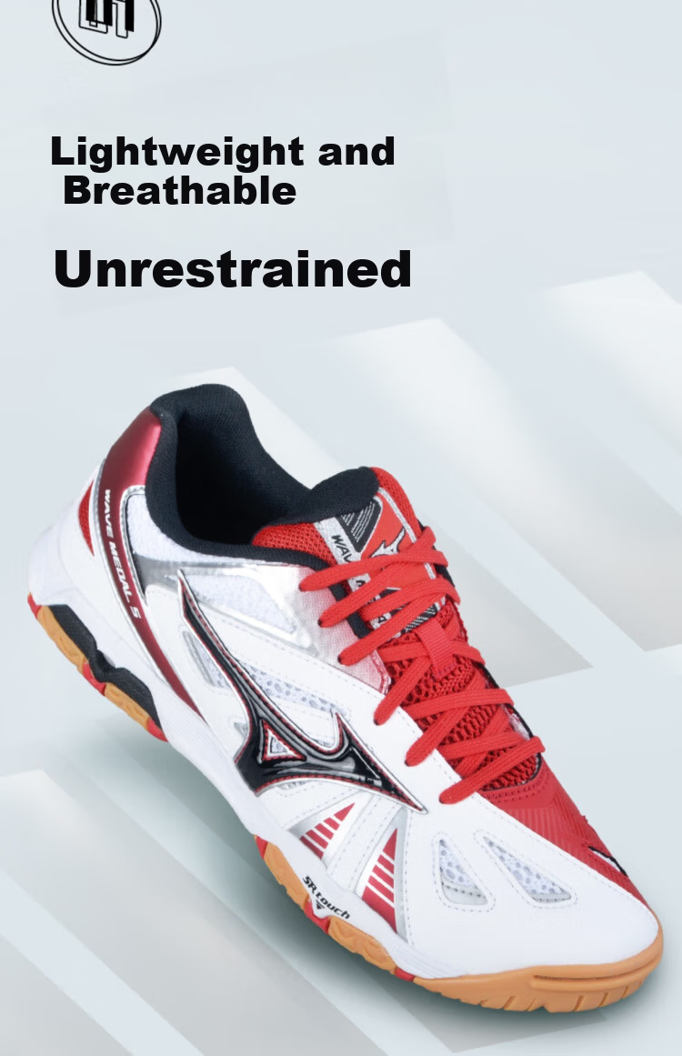 MIZUNO KAISERBURG 8 Professional Non-Slip Shock Absorption Table Tennis Shoes for Men and Women 242001 White Blue Size 36 3