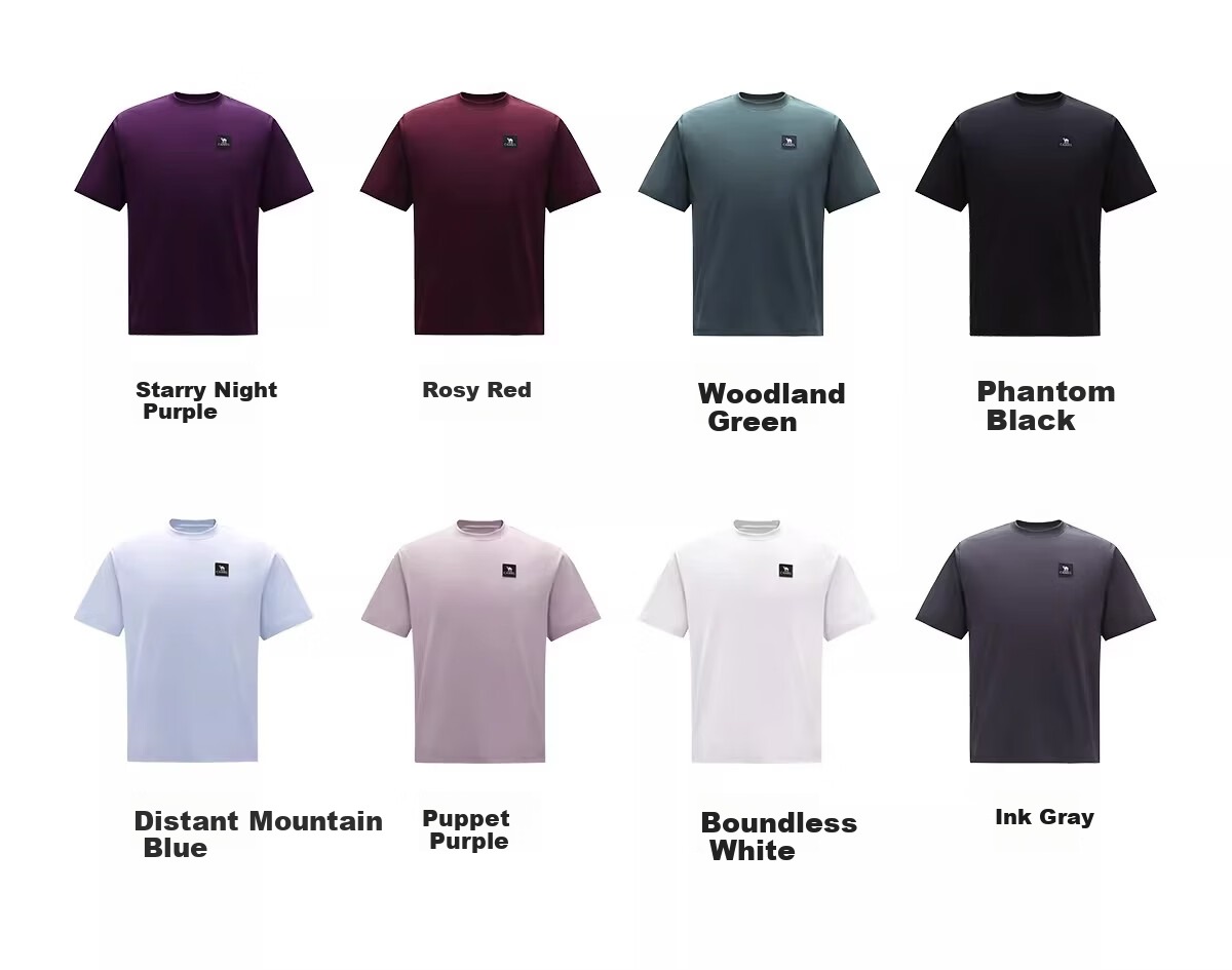CAMEL Outdoor T-Shirt 26 Spring Summer Unisex Three-Protection Cotton Breathable Stretch Oil-Resistant Water-Repellent Top A36BAXN091 10