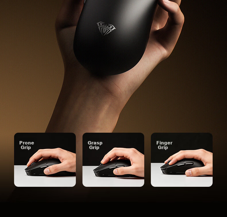 AULA SC680mini Tri-Mode Wireless Mouse 45g Lightweight Gaming Office 2.4G Wireless/Bluetooth/Wired Five-Level DPI Adjustable Ergonomic Black 7