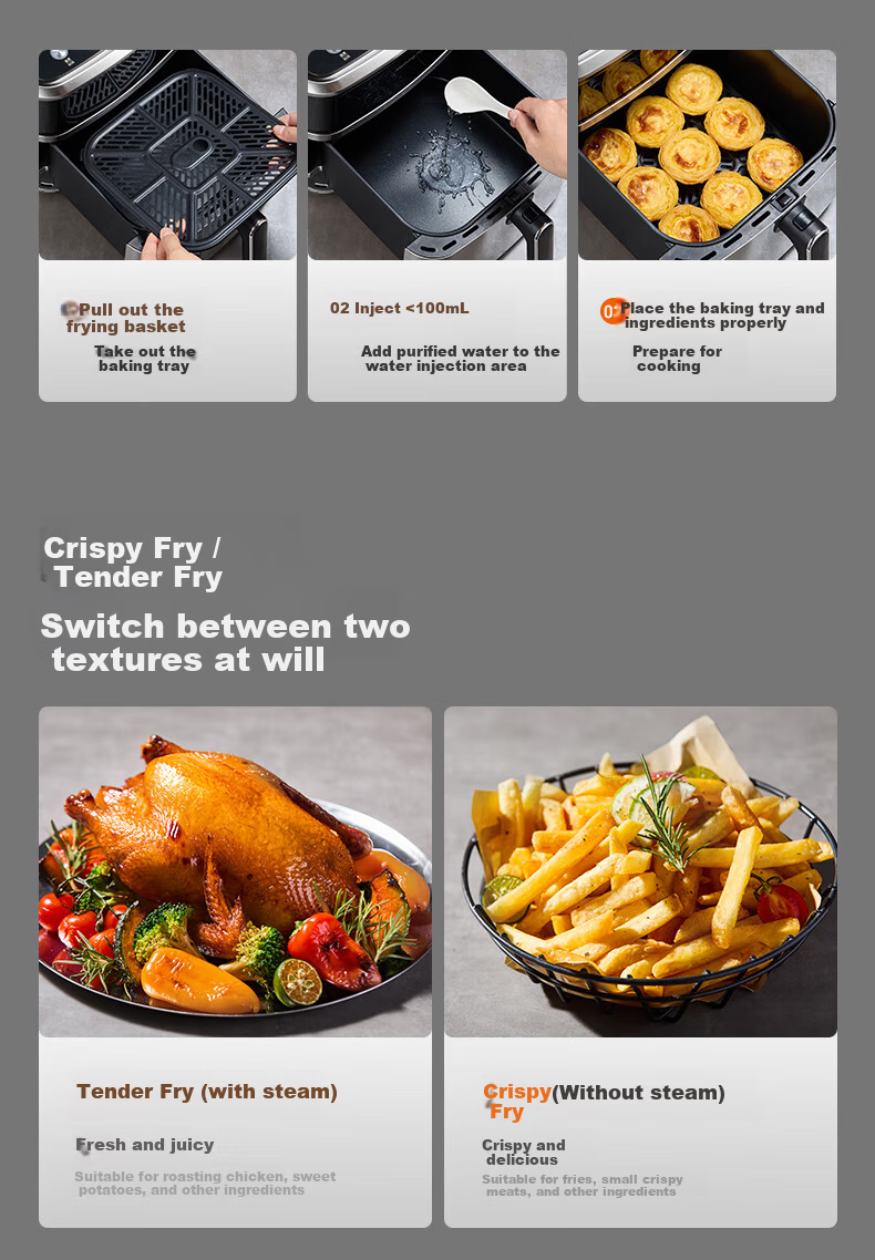 Joyoung Dual Heat Source Air Fryer 7.8L Large Capacity Visible Window Stainless Steel Steam Oven KL80-V587Y 15