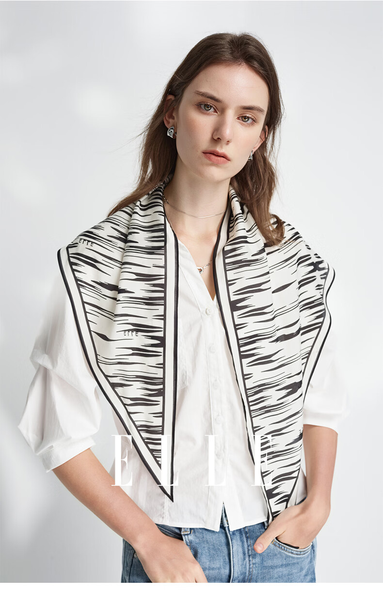 ELLE Modal Striped Triangle Scarf Women's Summer Fashion Versatile Waist Shawl Thin Vest Gift Box Set 19