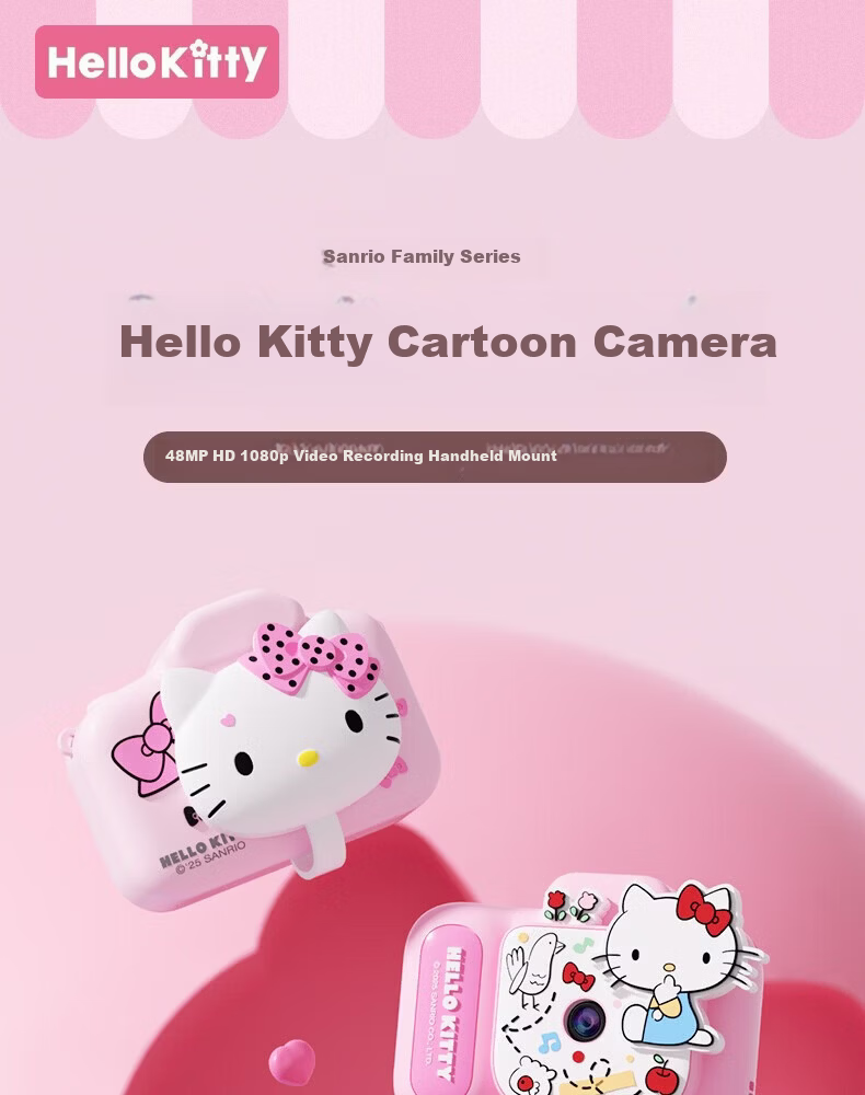 MAQUCC Kids Camera for Photography 6-10 Years Birthday Gift Student Girls 7-14 Years Hello Kitty Toy Practical Party Favor 8-12 4
