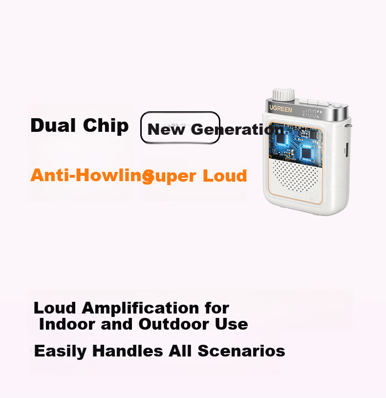 UGREEN V6 Little Bee Amplifier Teacher Wireless Headset Anti-Howling Bluetooth Speaker Portable Long Battery Life 3C Certified for Classroom Outdoor Lectures Recording 6