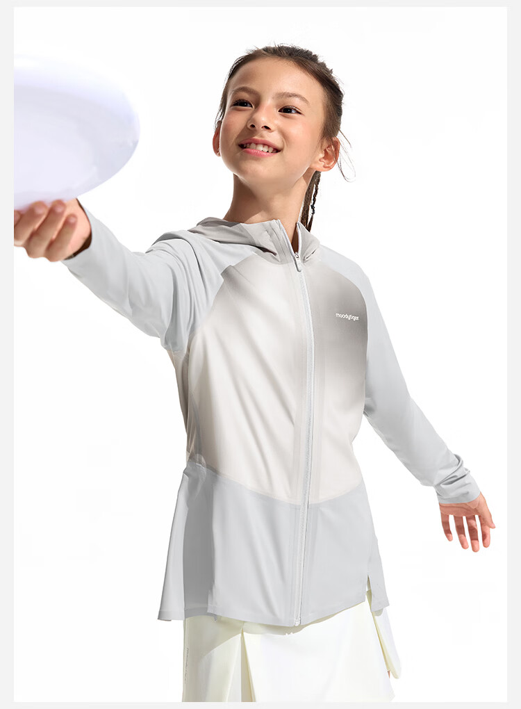 MoodyTiger Kids Summer Ice Silk Jacket Boys Sun Protection Breathable Lightweight Girls Colorblock Anti-Mosquito Skin Jacket 21