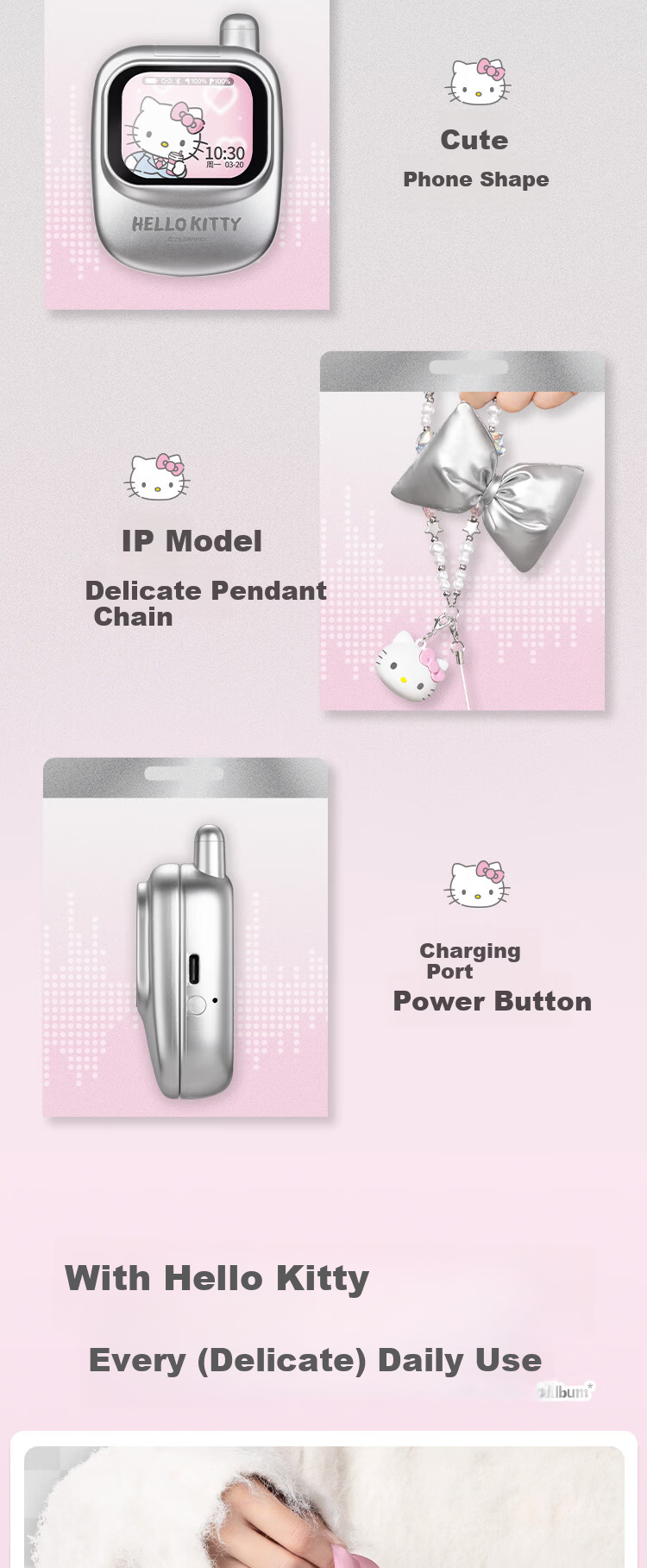 MARtube Hello Kitty Touchscreen Bluetooth In-Ear Earphones Cute High-Value Sanrio Kitty 2026 Latest Gift for Girls Birthday Graduation Children's Day 8