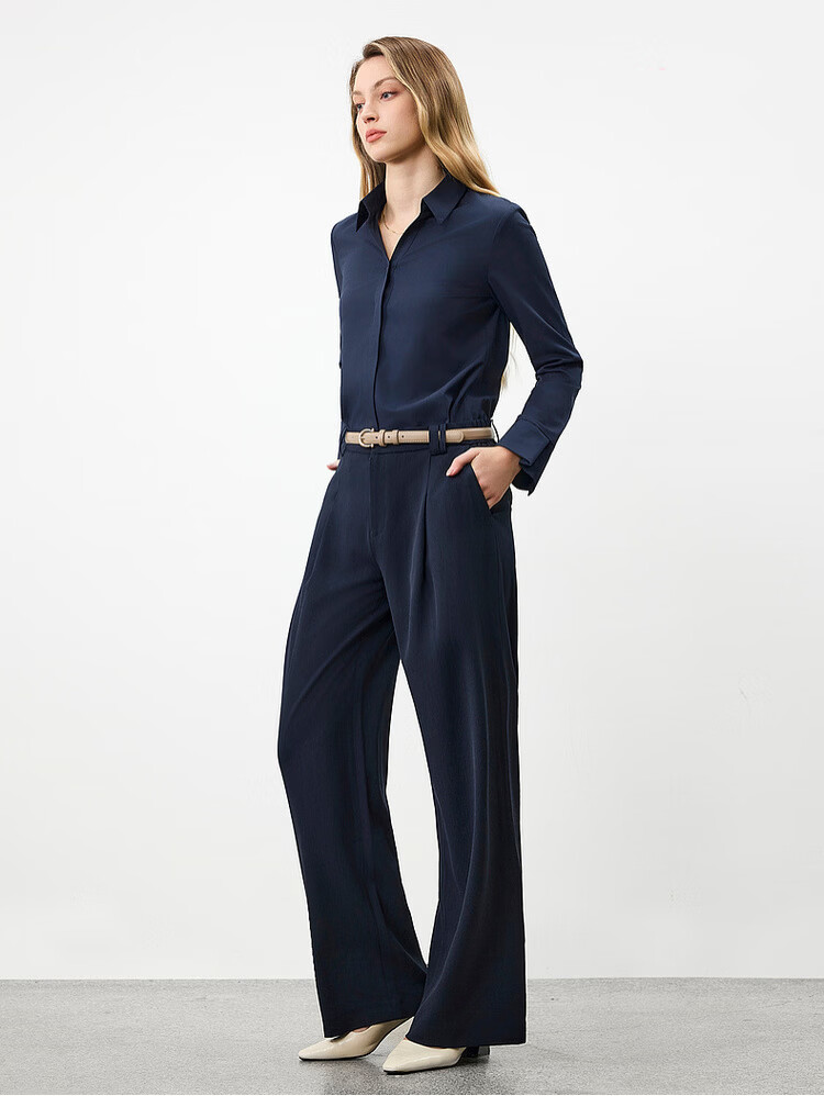 G2000 Women's 2026 Spring Summer Textured Casual Loose Straight Pants with Comfortable Stretch, Mall Edition 19