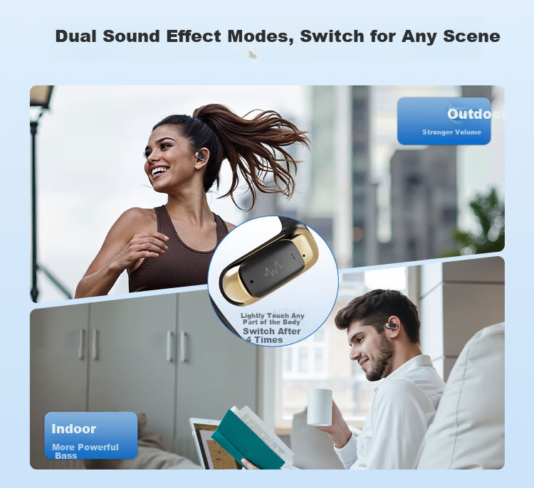 Salt Sound 2026 New Open-Ear Acoustic Bluetooth 6.0 Wireless Earphones Gray for Students Sports Long Battery Life Compatible with Apple Huawei 4