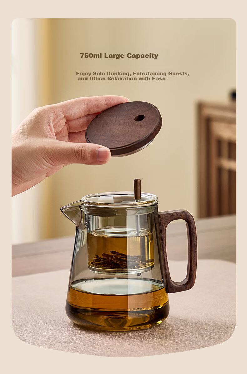 Mingguang Lazy Tea Set Glass Teapot Tea Water Separation Tea Cup Glass Brewing Pot Office Kung Fu Tea Set Home Use 6