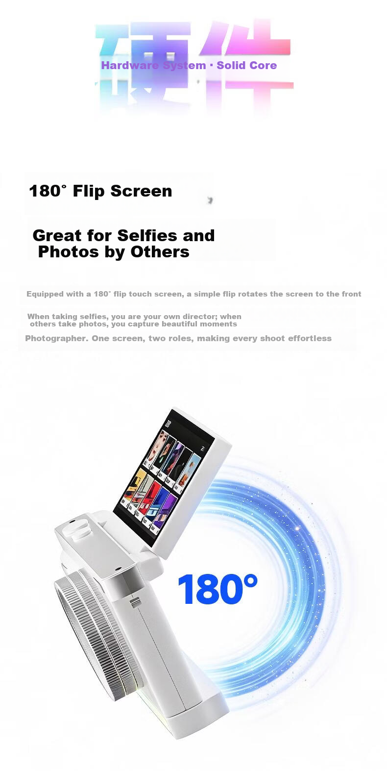Patriot D9/E9PRO Flip Screen Selfie Student Digital Camera Birthday Gift for Girls Entry-Level Campus HD Travel Alternative CCD White 128GB Children's Day Gift 12