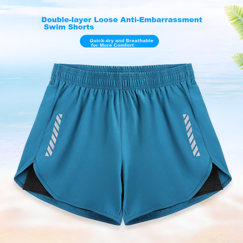 BURUITE Men's Quick-Dry Large Size Swim Trunks 2026 New Professional Swimming Gear Beach Shorts Hot Spring Bathing Suit