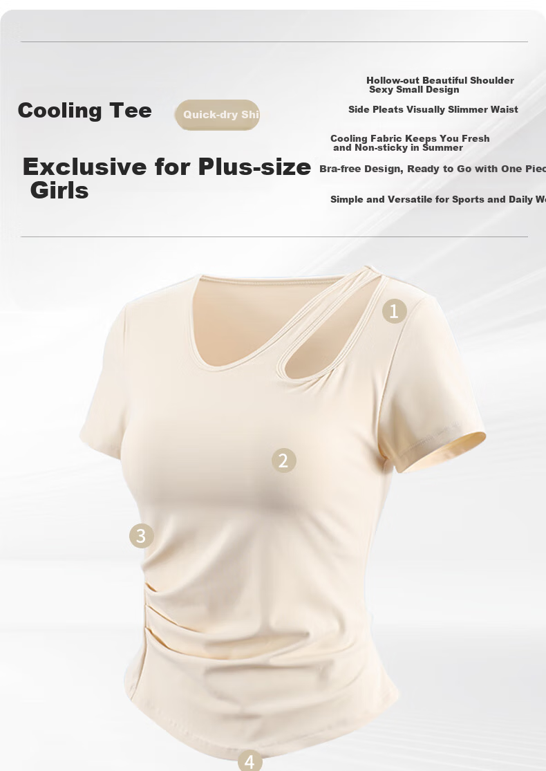 XUEXIMAN Plus Size Women's Yoga Short Sleeve Quick-Dry Sports T-Shirt Slim Running Top Pilates Training Fitness Wear 2