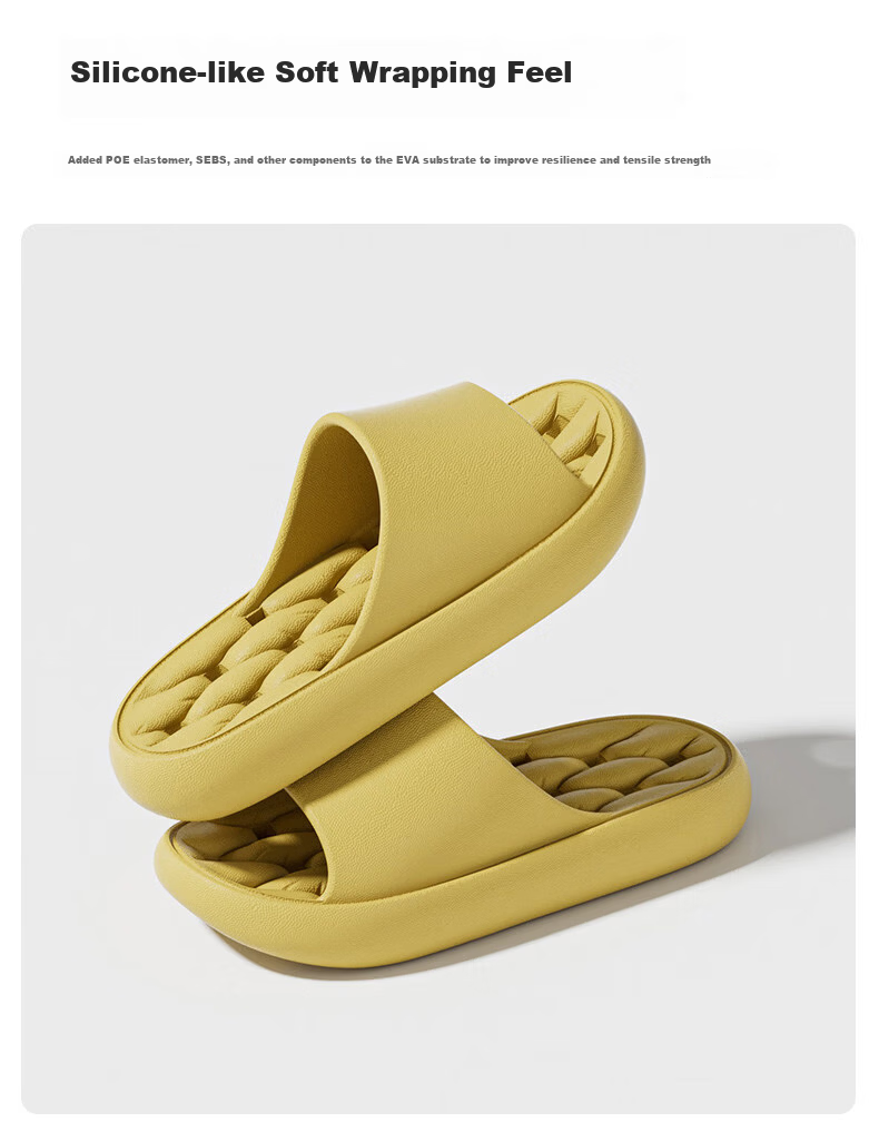 Guoluofi Bathroom Slippers Men Quick-Dry Water-Draining Indoor Shower Non-Slip Couple Summer Yellow Size 40-41 5