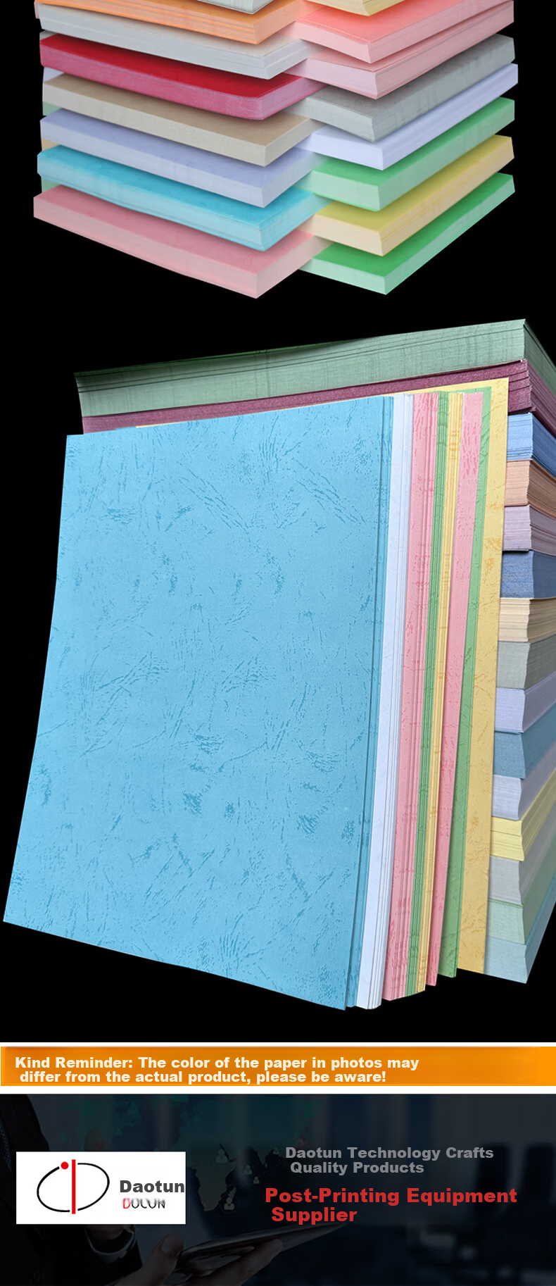 Doton 180g A3+++ Flat Leather Texture Paper 297*480mm Silver Gray 100 Sheets Glue Binding Machine Faux Leather Texture Paper Document Contract Cover Cloud Paper 17