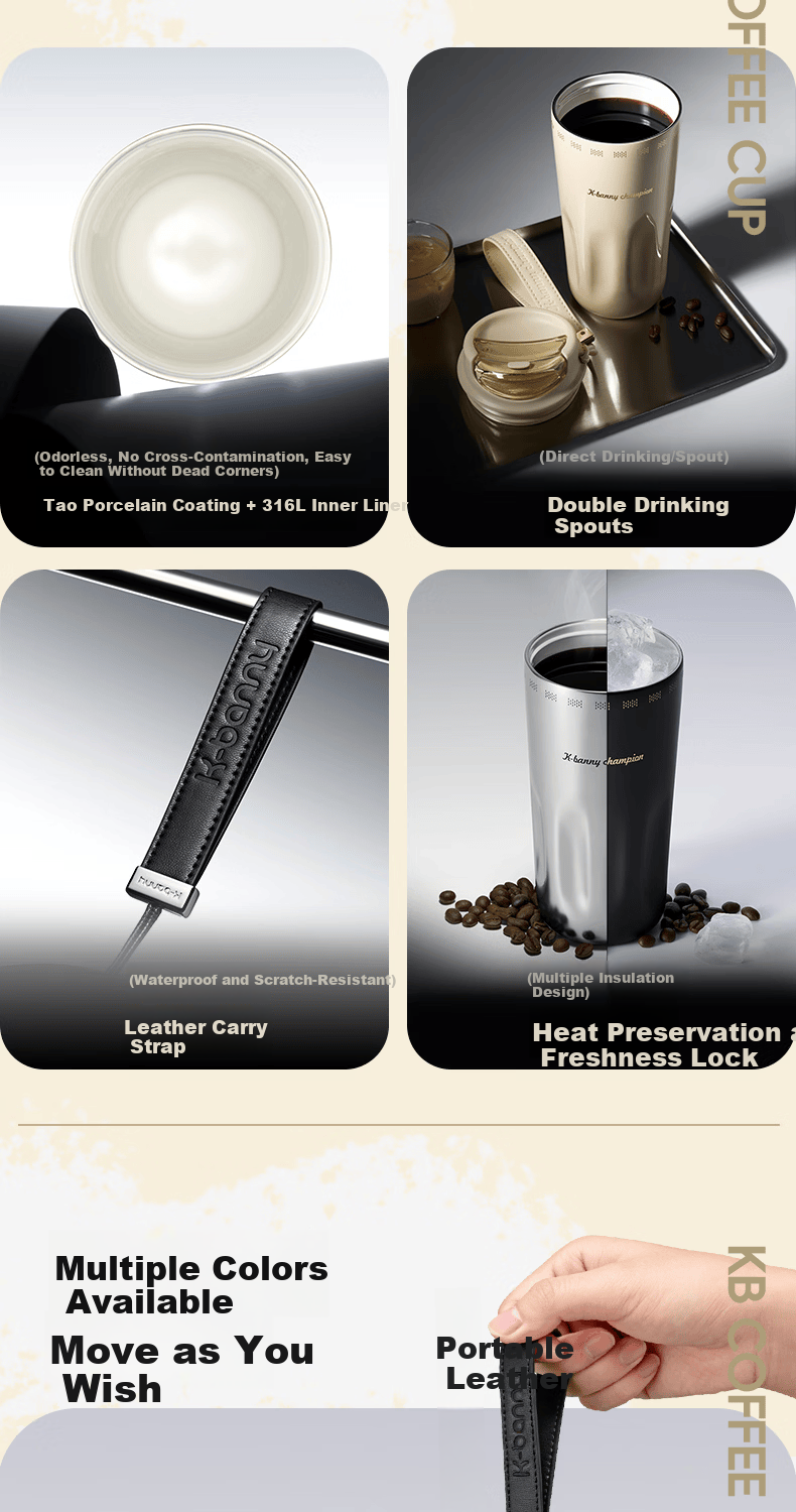 CMSH Coffee Mug Insulated Tumbler High-Value Direct Drinking 316L Ceramic Liner 2026 New Model Portable Car Travel Cup 2