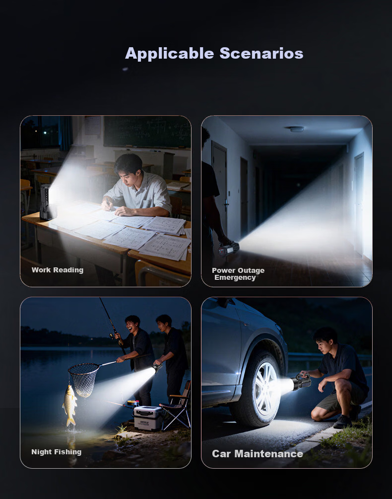 TCL High-Power Flashlight Long-Lasting 24-Hour Solar Emergency Light Rechargeable Patrol Spotlight Mining Lamp 13