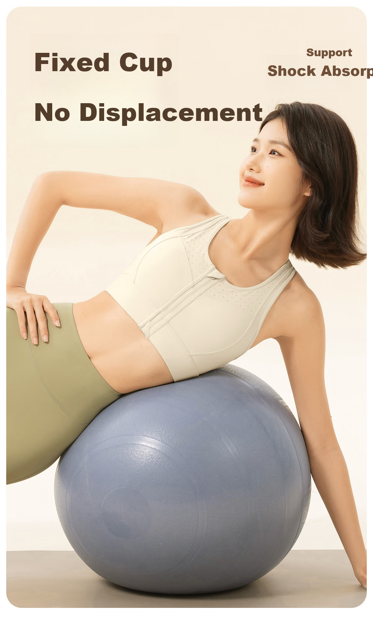 361° Women's Sports Bra Yoga Front Zipper Shockproof Push-Up Fitness Running Anti-Sagging Bra 4