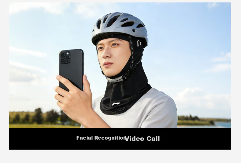 LI-NING Sun Protection Face Mask Cycling Headwear Ice Silk Full Face Cooling Outdoor Motorcycle Helmet Liner Bicycle Headscarf 15