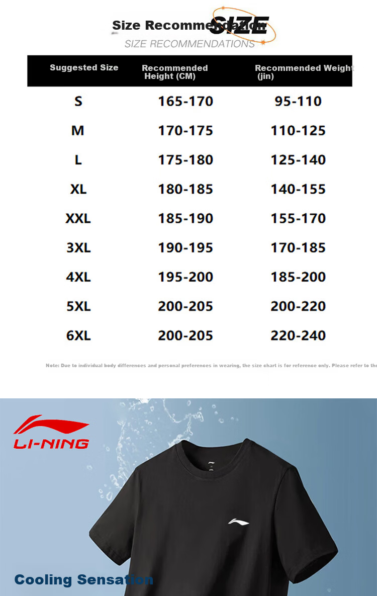 LI-NING Men's Summer Quick-Dry Short Sleeve T-Shirt Unisex Round Neck Sports Sweat-Absorbing Running Fitness Loose Breathable Shirt 1