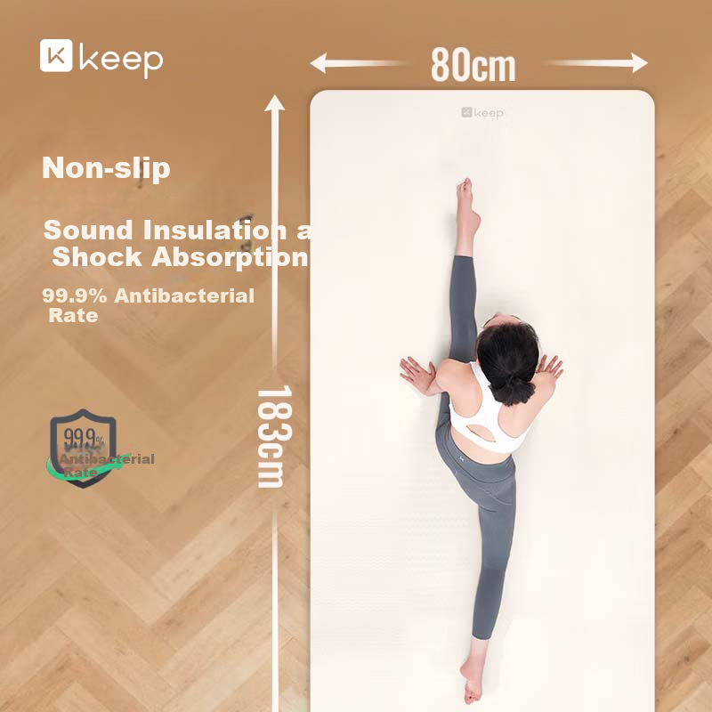 Keep Antibacterial Yoga Mat for Women Home Fitness Non-Slip Shock Absorption Silent Extra Large and Wide Mat【Course Same Style】