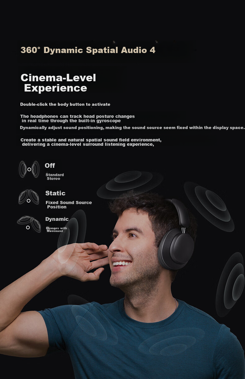 Honor Choice Over-Ear Noise Cancelling Headphones 2 Professional Gaming Mode Wireless Bluetooth Dual Gold Certification Camellia Gold 9