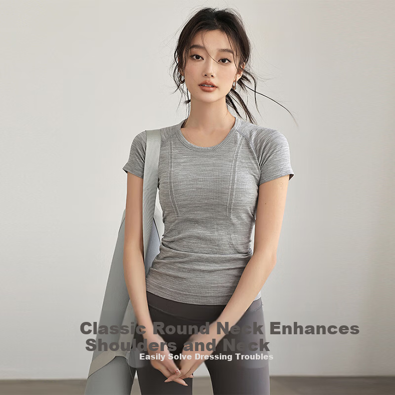 Free Style Women's Summer Sports Short Sleeve Quick-Dry Slim Fit Running Yoga Pilates Training Fitness T-Shirt
