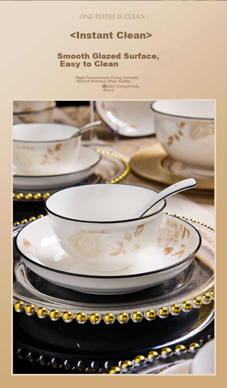 CiHun Ceramic Rice Bowl Set Home Simple Small Soup Bowls Small Noodle Bowls Tableware 4.5 Inch 6 Pieces 3