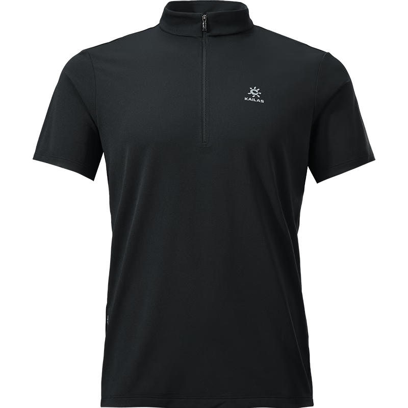 KAILAS Kailas Men's Outdoor Summer Breathable Antibacterial Moisture-Wicking Quick-Dry Half-Zip Collar T-Shirt Short Sleeve