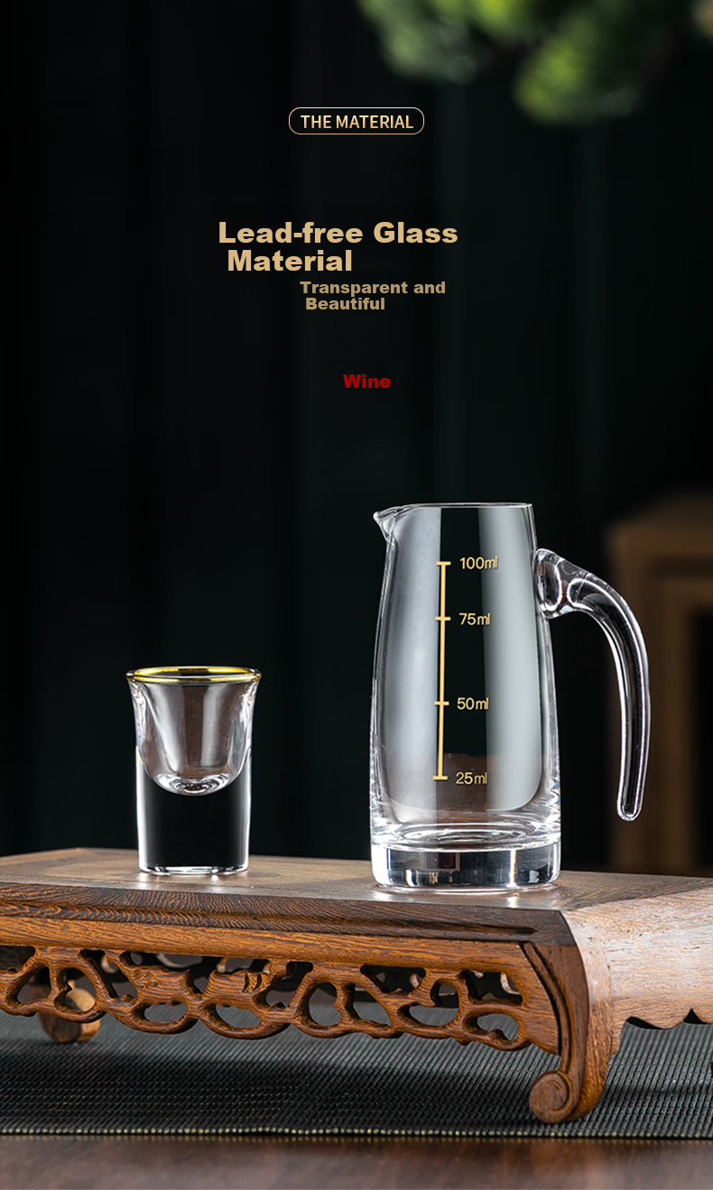 CRISTALGLASS Baijiu Glass Decanter Set Home Wine Set 10 Pots 10 Cups Small Liquor Cups Decanter Two Liang Cups Storage Rack 1