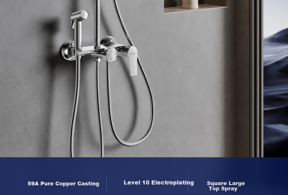 ARROW Shower Head, All-Copper Body, Top Spray, Handheld Sprayer, Pressure Boosting [Renovation Subsidy 15%] 5