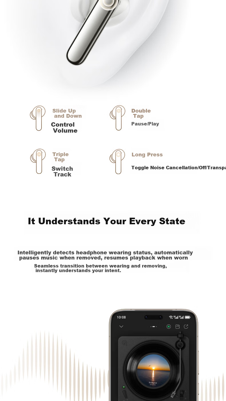 HONOR Earbuds4 Bluetooth Wireless In-Ear Earphones Active Noise Cancelling Running Sports Gaming Music Headphones Long Battery Life New Black Gift 15