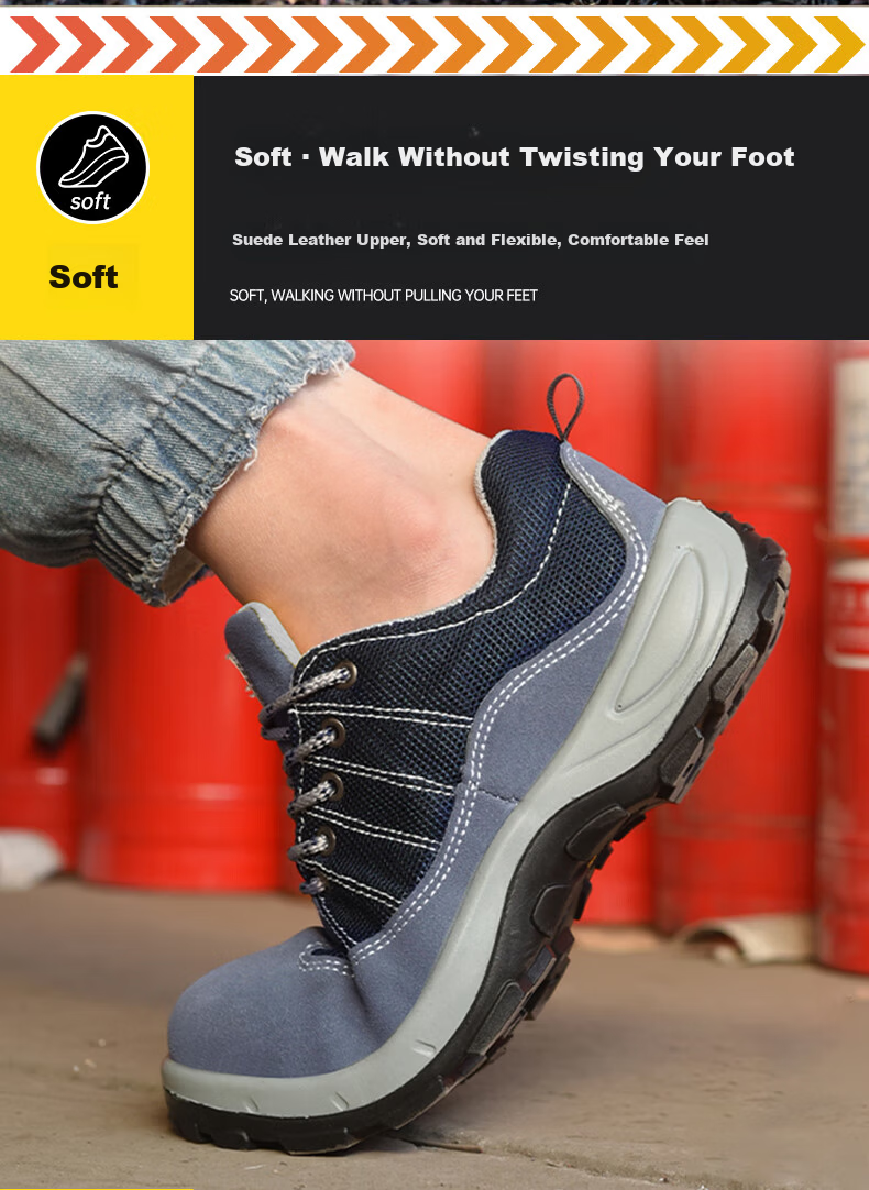 SHENGLI Men's Safety Work Shoes Anti-Smash, Anti-Puncture, Breathable, Model 6020, Size 42 3