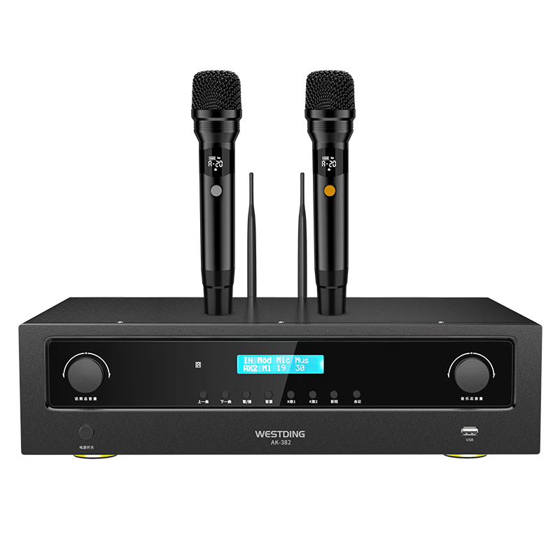 WESTDING Amplifier Home Theater Sound System Combination, 2.0 Channel 1200W Peak Power, 393 Integrated Amplifier All-In Machine, One Unit