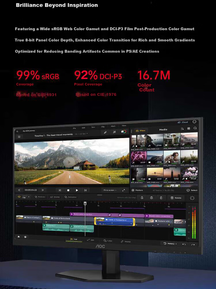 AOC 24.5-inch Native 300Hz Overclocked 310Hz Gaming Monitor Fast IPS HDR400 0.3ms Response Hardware Low Blue Light Display 25G40SE 8