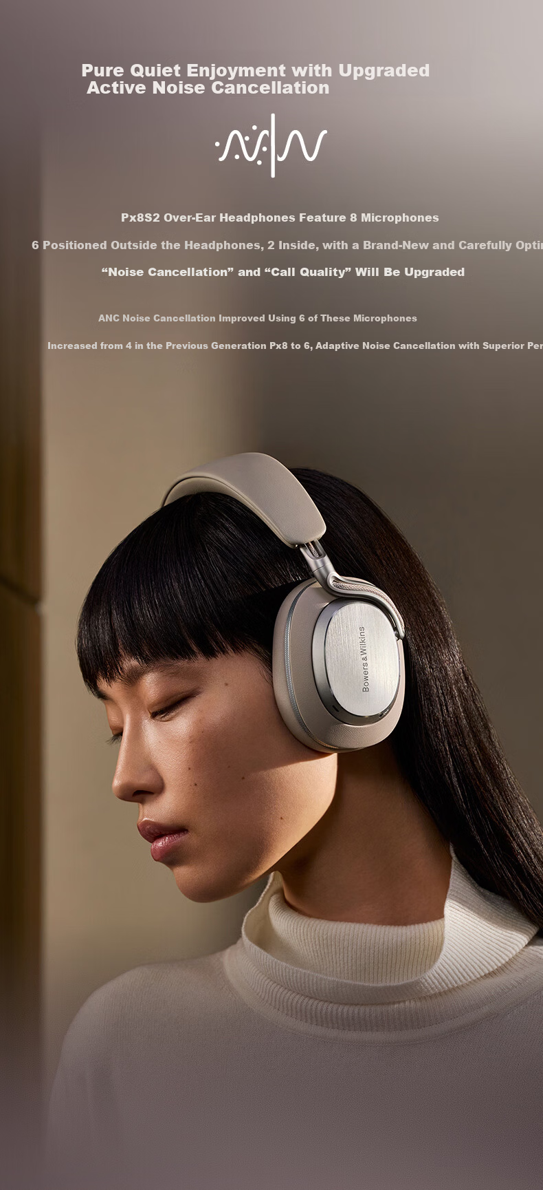 Bowers & Wilkins Px8S2 [New Flagship Release] Wireless HiFi Over-Ear Bluetooth Headphones B&W Smart Active Noise Cancelling High-Fidelity Music Gift Matte Black 4