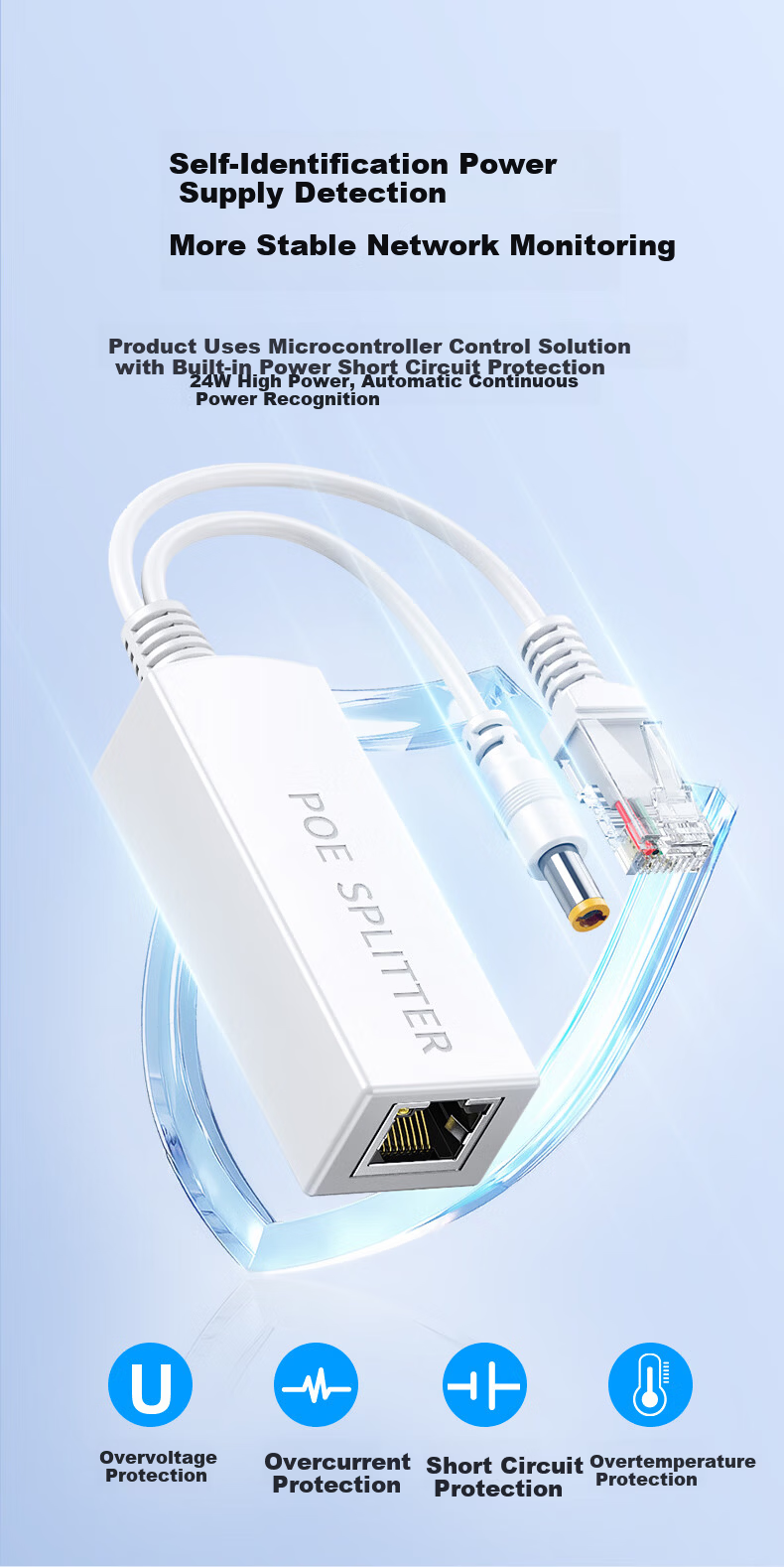 DOREWIN PoE Repeater Isolated National Standard Repeater Switch Camera Network Extender PoE One-to-Two 5