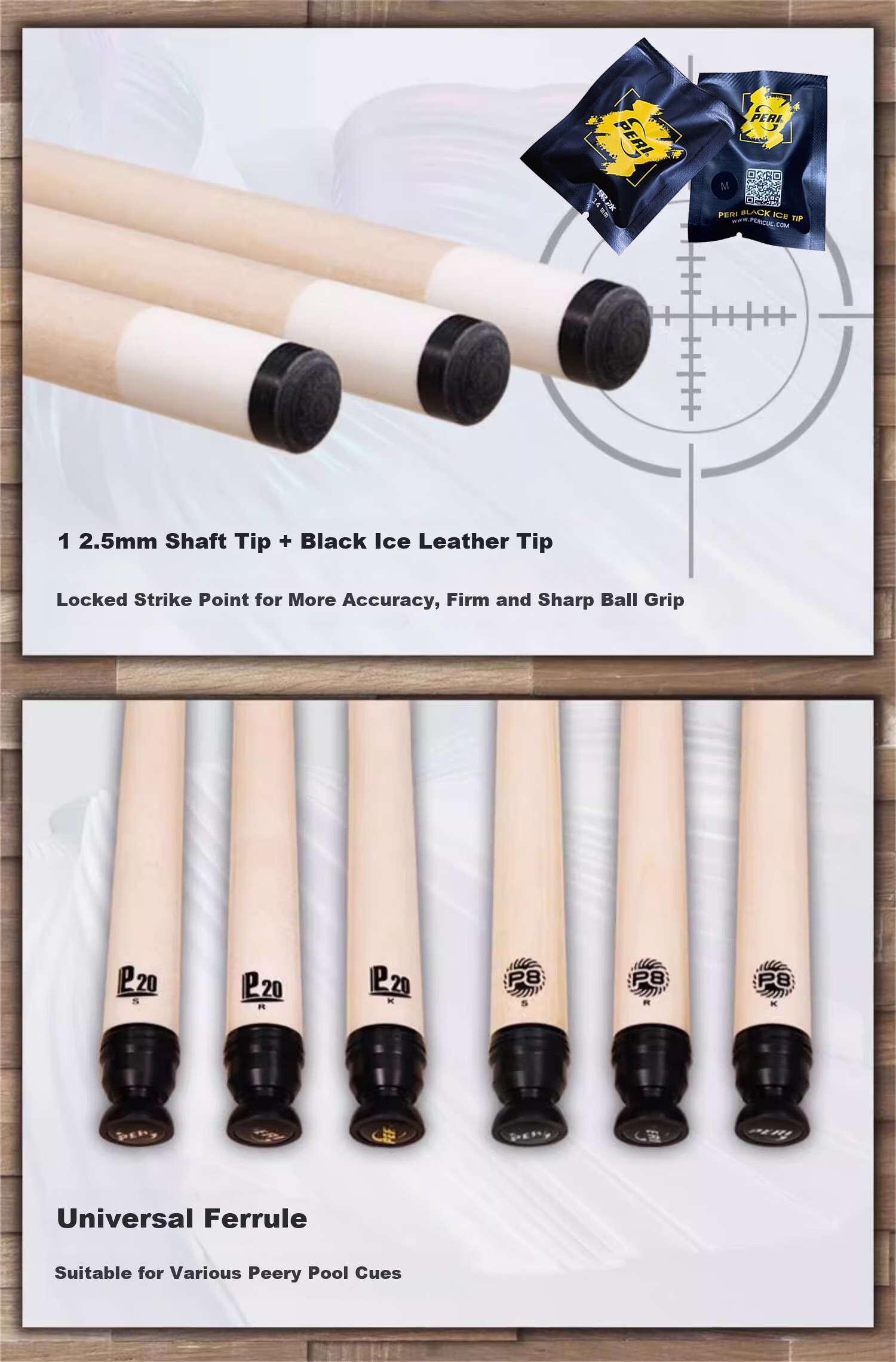 PERI JD Self-operated Billiard Cue Table Cue Qiu Fen Large Head Cue Pier Li Solid Wood Front Support P20 Speed 10 Teeth 3