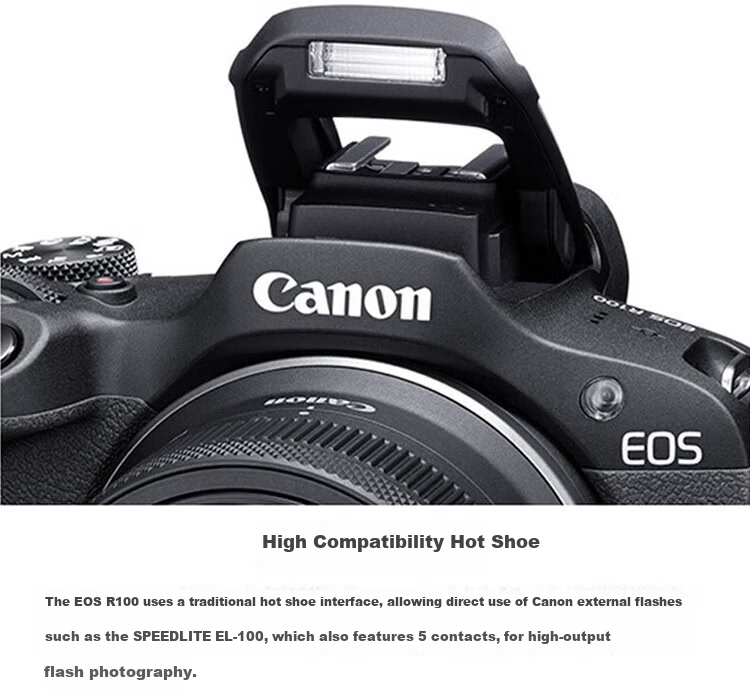 Canon R100 Entry-Level Mirrorless Camera Vlog Shooting 4K Video Selfie Half-Frame APS-C Student Travel Home Use 9