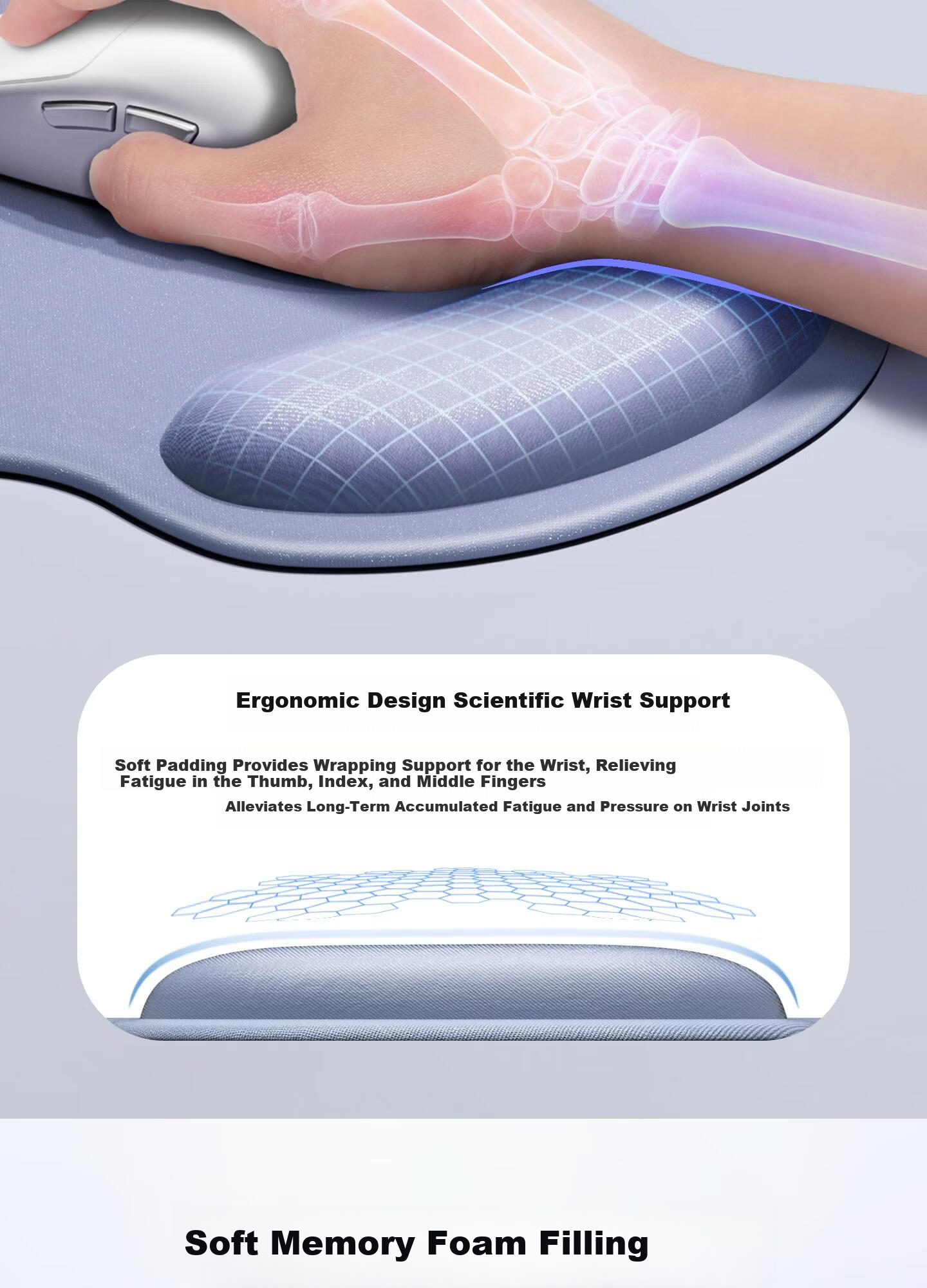 HP Wrist Rest Mouse Pad Office Computer Desk Mat Non-Slip Dirt-Resistant Gaming Mousepad Milk Tea Color 3