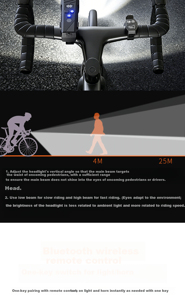 Cavalry Bicycle Front Light High Brightness Long Range Rechargeable Flashlight Outdoor Portable Mountain Bike Night Riding Lamp 6
