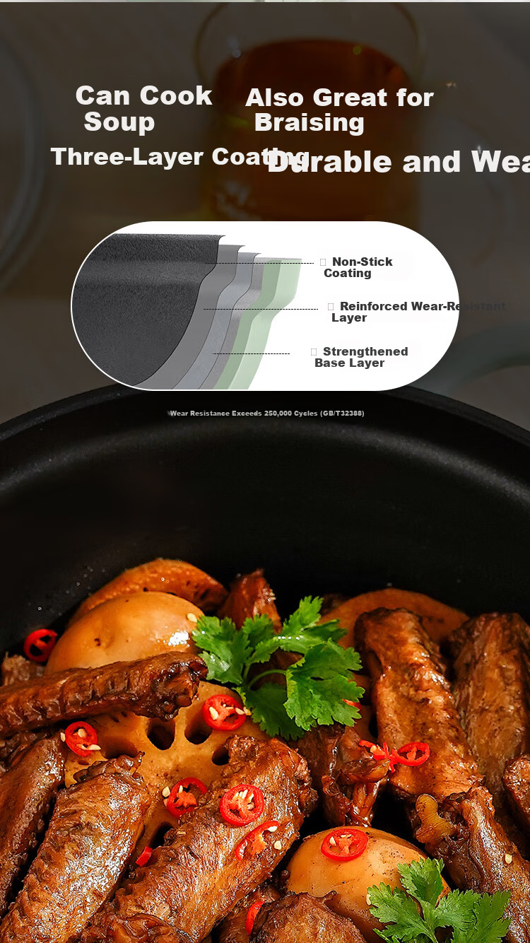 Buydeem Non-Stick Soup Pot Multi-Use 26cm Light Cedar Green 7