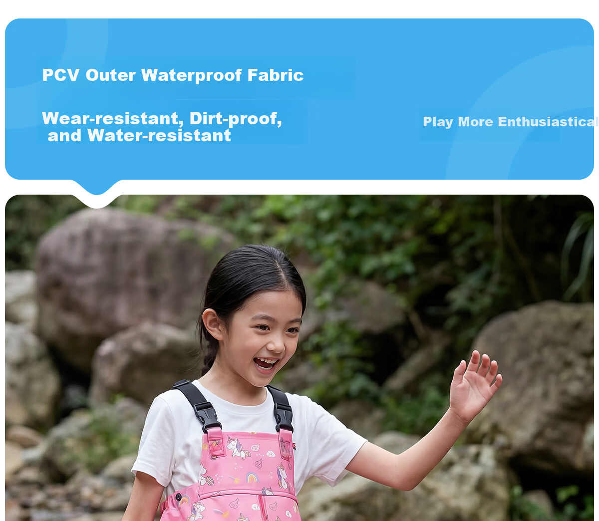 361° Kids Waterproof Wading Pants One-Piece Water Shoes New Stream Trekking Outdoor Fishing Water Play Pants 10