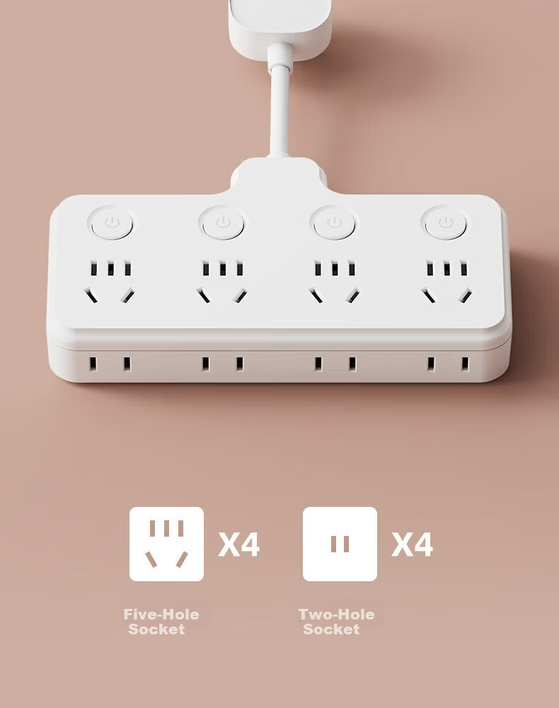 International Electric 86-Type Wireless Socket Converter Home Multi-Port One-to-Many Ultra-Thin Multifunctional Extension Socket Panel Power Strip One-to-Four with One-Key Master Control 9