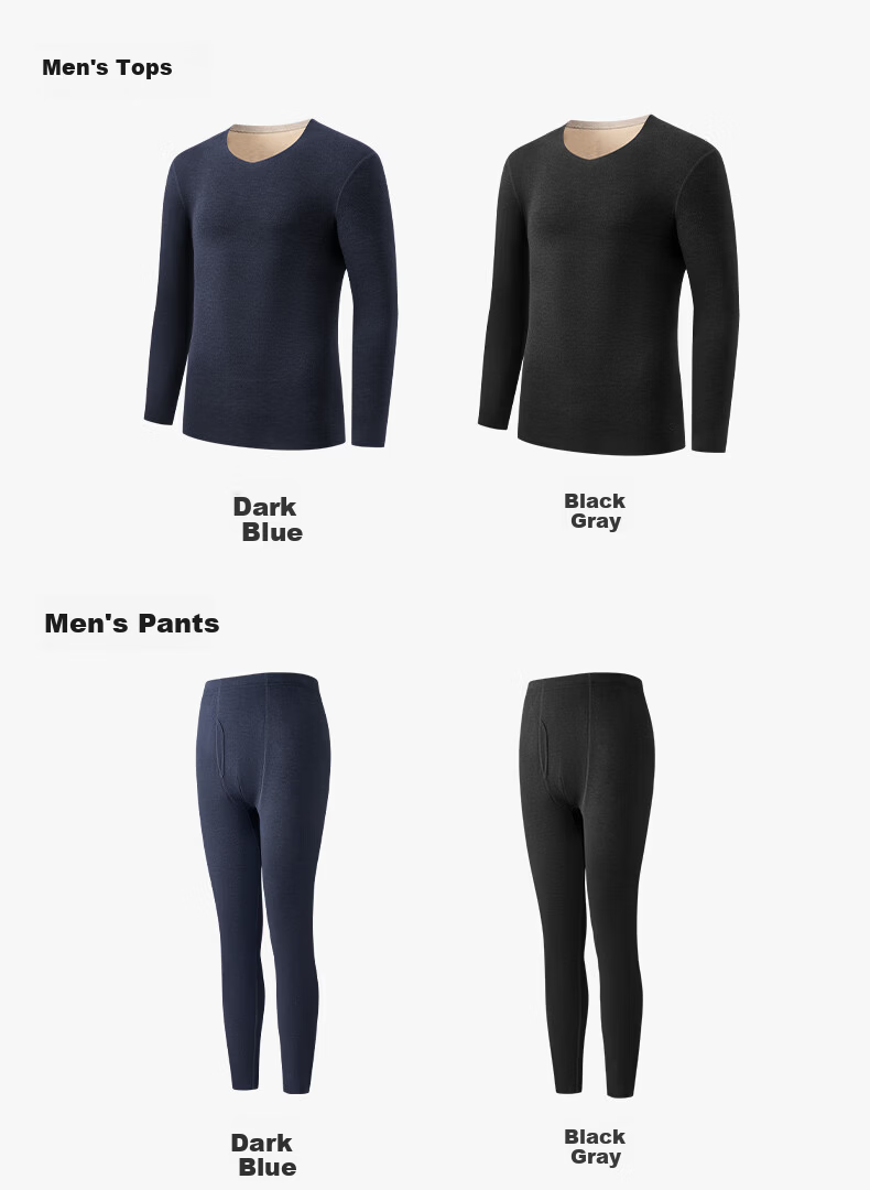 Songshan Cotton Store Thermal Underwear with Silk and Cashmere Patches Autumn Winter Fleece Lined Base Layer Top and Bottom Anti-Static Breathable Women's Thermal Pants 23