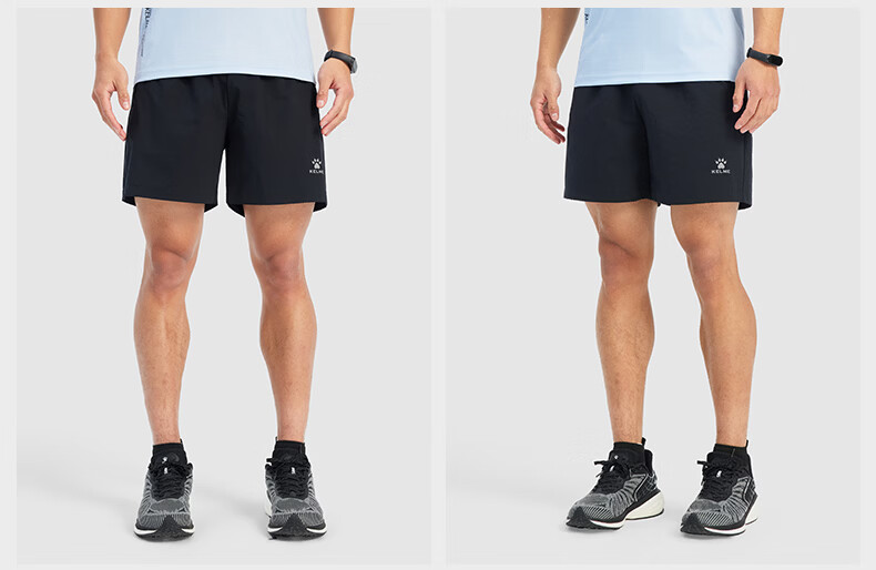 KELME Men's Sports Shorts Quick-Dry Training Running Shorts Agate Black [Upgraded Quick-Dry Antibacterial] 3XL 17