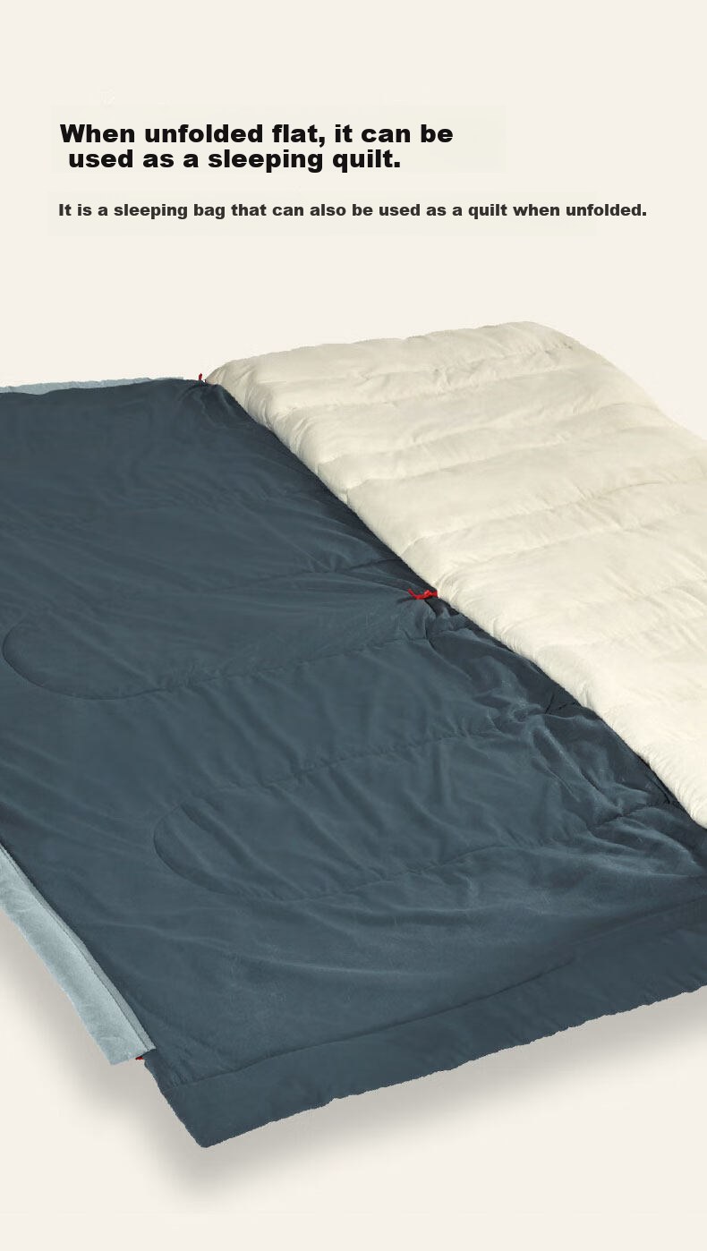 Coleman Four-Season Multi-Functional Three-Layer Sleeping Bag Outdoor Camping Soft Warm Double Detachable Sleeping Bag Dark Teal 90*200CM 6