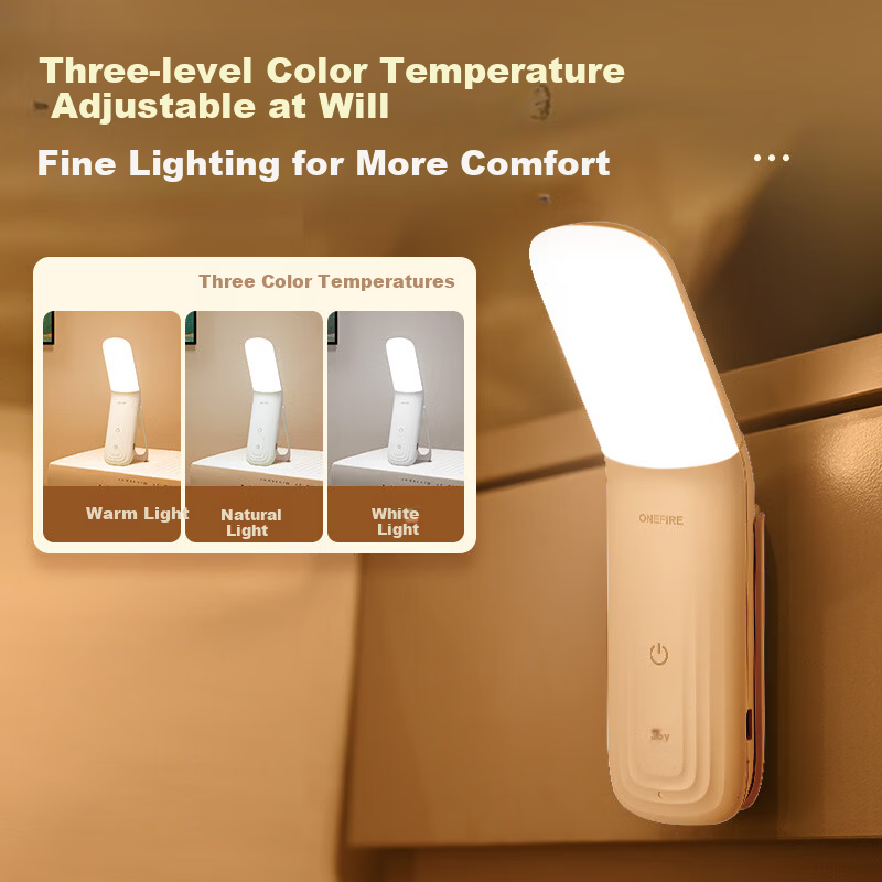 Kuhuo Bedside Lamp Night Light Reading Desk Lamp Eye Protection Wall Lamp Bedroom Sleep Rechargeable Wall-Mounted Dormitory Magnetic Study Light